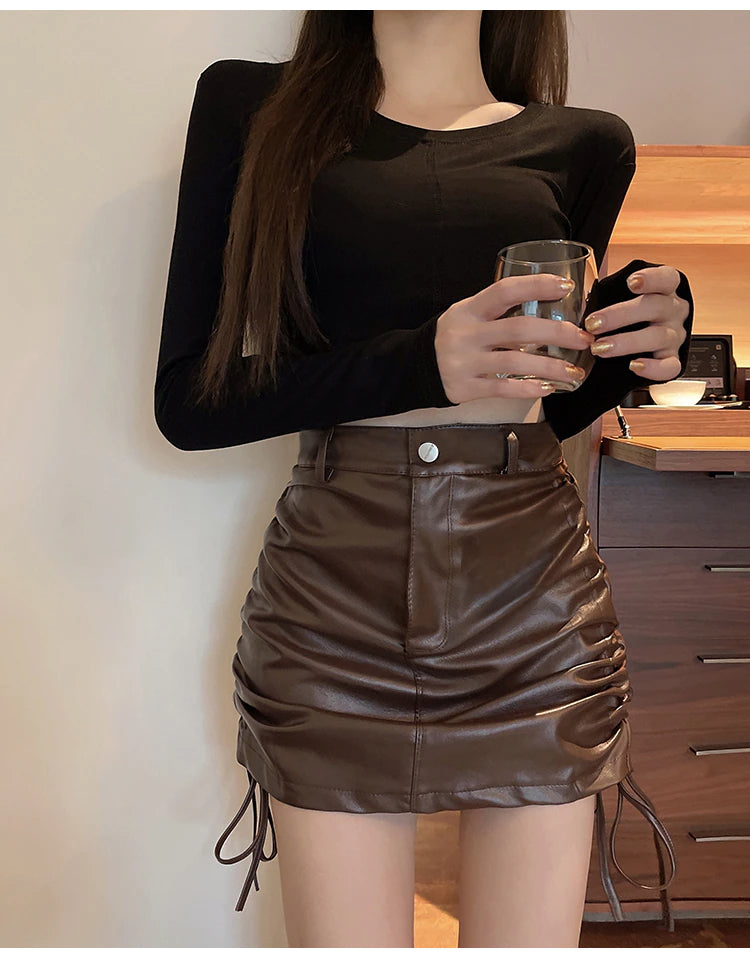 Soft Faux Leather Mini Skirt