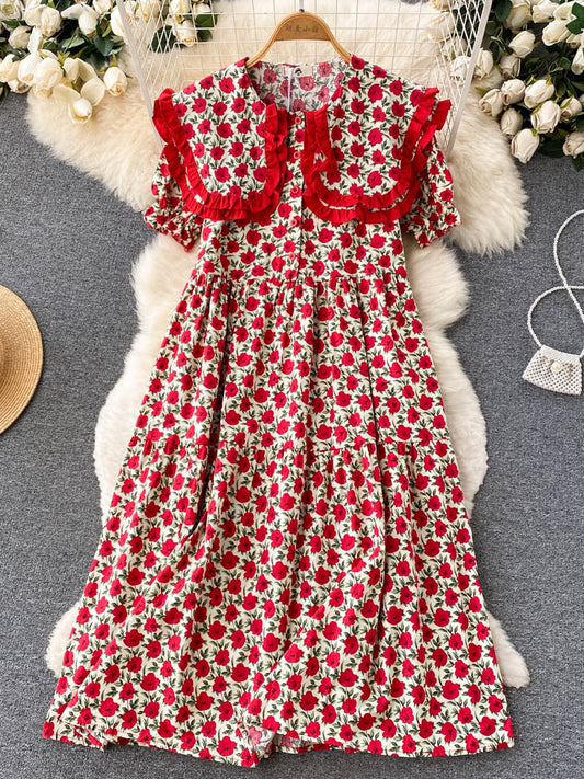 Doll Floral Collar Dress