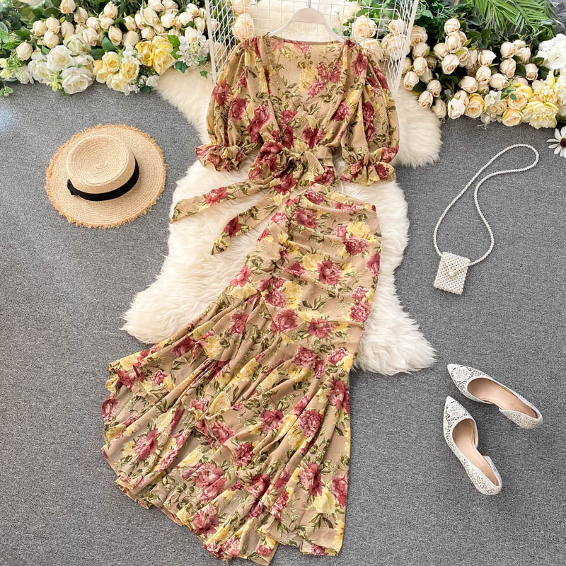 Floral Bohemian Chiffon Dress