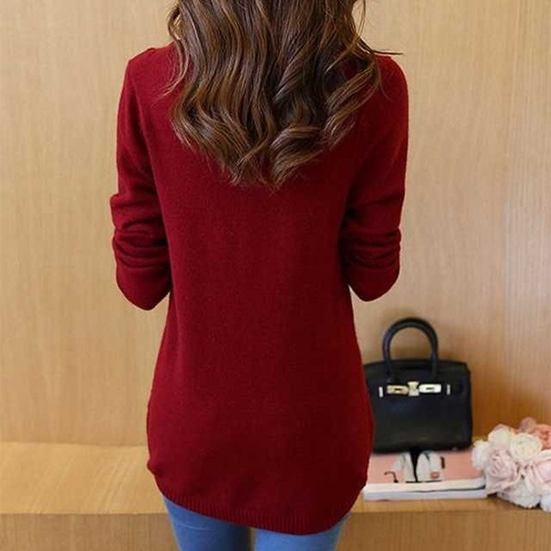 Women's Sweaters Long O-Neck Knitted