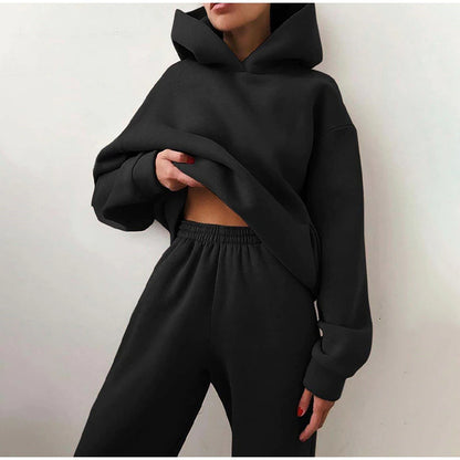 Tracksuit Casual Warm Long Sleeve Sweatshirt Jogger Pants Two Piece Sets