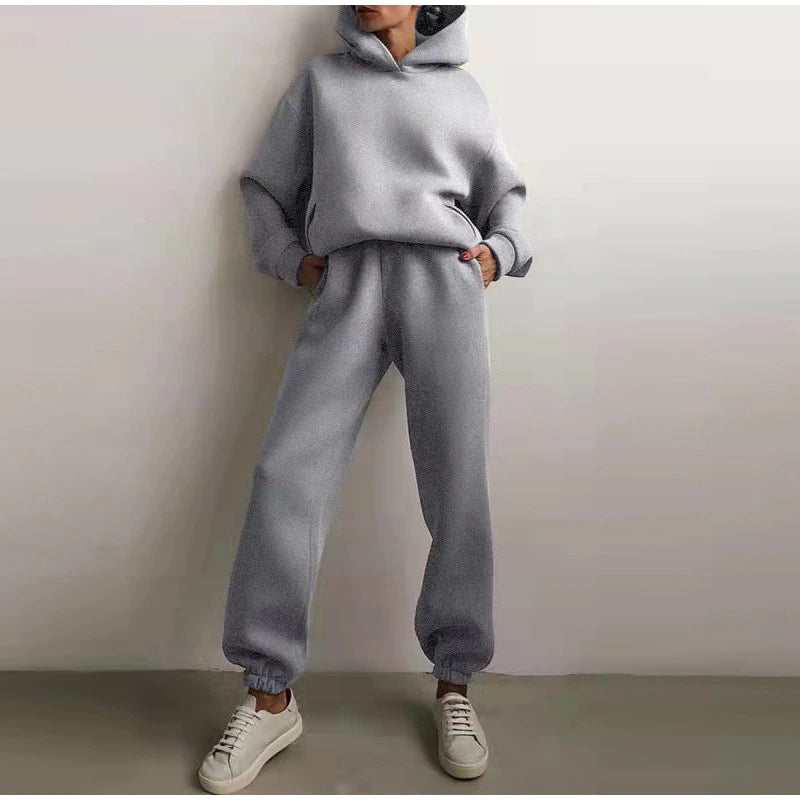 Tracksuit Casual Warm Long Sleeve Sweatshirt Jogger Pants Two Piece Sets