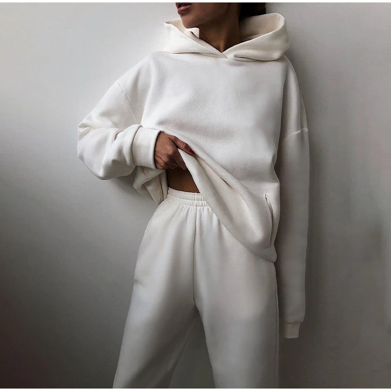 Tracksuit Casual Warm Long Sleeve Sweatshirt Jogger Pants Two Piece Sets