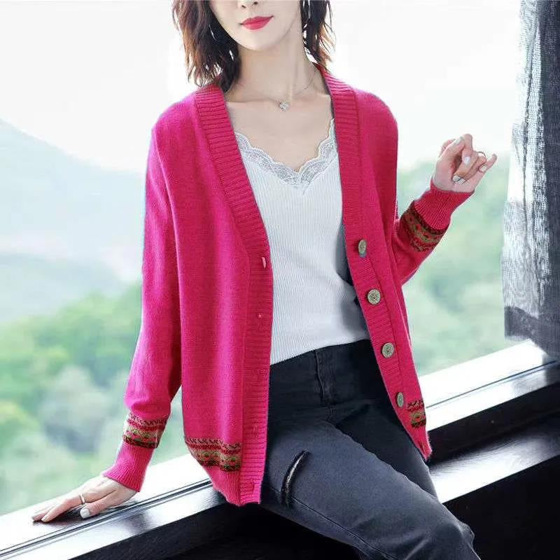 Soft Cotton Loose Knitted Cardigan