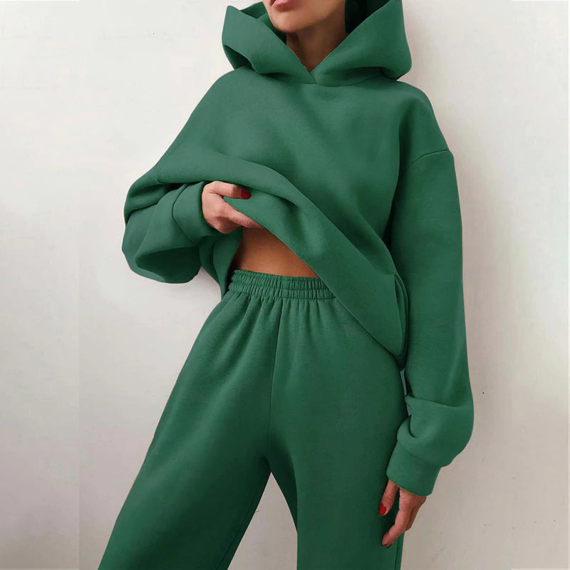 Tracksuit Casual Warm Long Sleeve Sweatshirt Jogger Pants Two Piece Sets