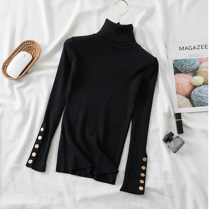 winter women thick sweater  long sleeve button