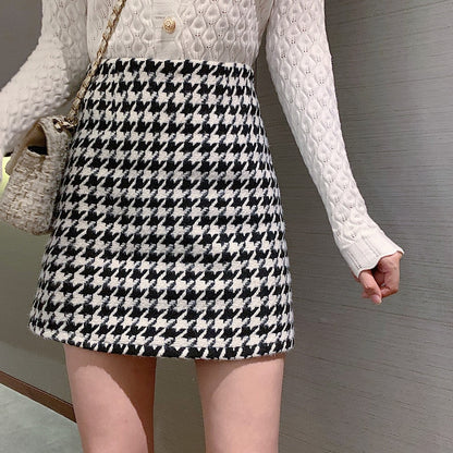 Plaid High Waist Mini Skirt