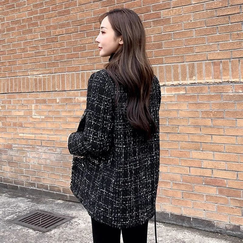 Plaid Tweed Blazer Jacket