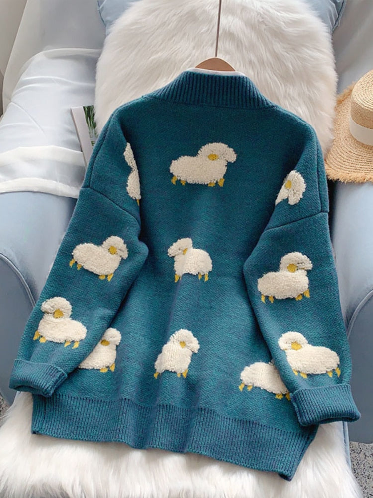 Sheep Sweaters Warm Knitwear V Neck